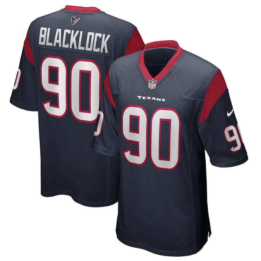 Men Houston Texans 90 Ross Blacklock Nike Navy Game NFL Jersey
